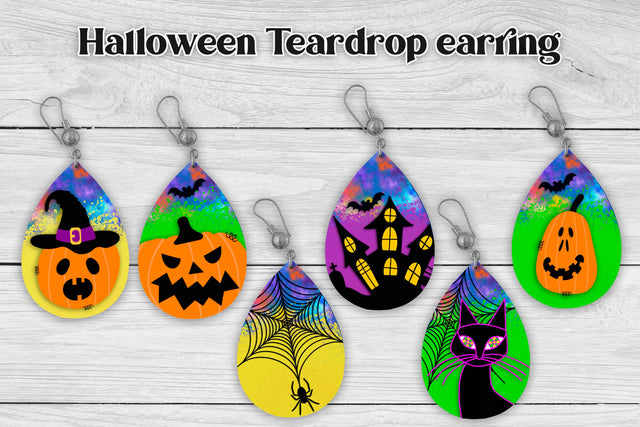 Teardrop earring sublimation | Halloween earring Sublimation Svetana Studio 
