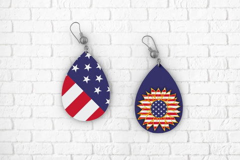 Teardrop earring sublimation | Patriotic earring Sublimation Svetana Studio 