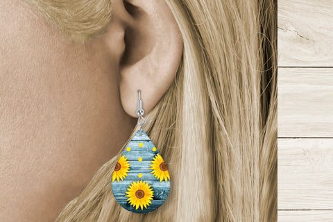 Teardrop earring sublimation | Sunflower earring Sublimation Svetana Studio 
