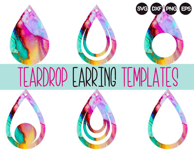Teardrop Earring Templates SVG So Fontsy Design Shop