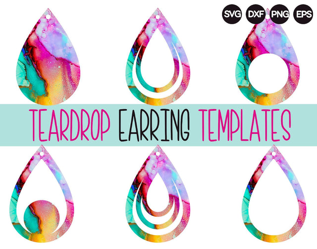 Teardrop Earring Templates SVG So Fontsy Design Shop