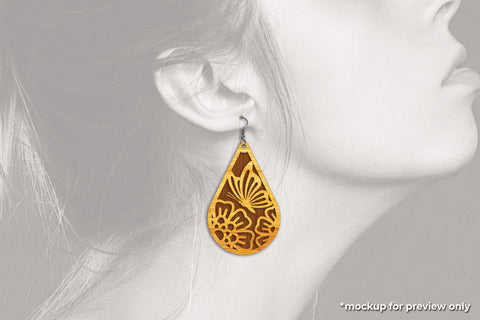 Teardrop Earrings - Cut Files SVG SVG Slim Studio 