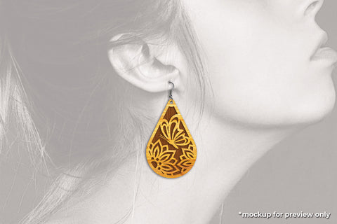 Teardrop Earrings - Cut Files SVG SVG Slim Studio 