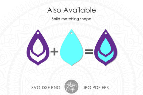 Teardrop earrings, SVG, cut file, laser cutting templates | So Fontsy