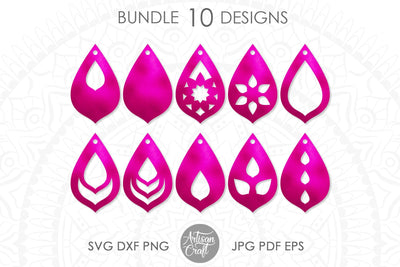 Teardrop earrings, SVG, cut file, laser cutting templates SVG Artisan Craft SVG 