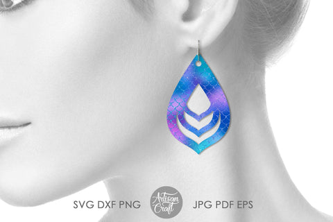 Teardrop earrings, SVG, cut file, laser cutting templates SVG Artisan Craft SVG 