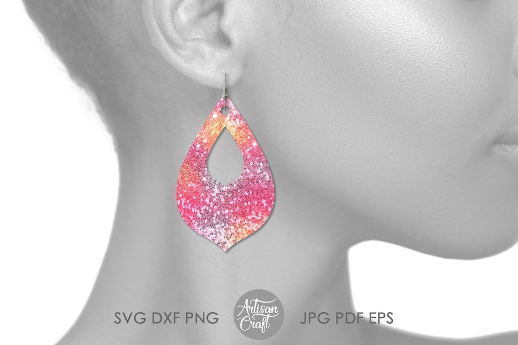Teardrop earrings, SVG, cut file, laser cutting templates | So Fontsy