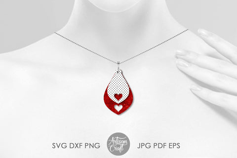 Teardrop earrings SVG, heart cut out, stacked earrings SVG Artisan Craft SVG 