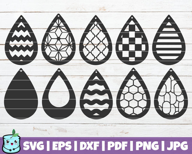 Teardrop Earrings SVG MintyMarshmallows 