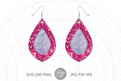Teardrop earrings SVG, Open teardrop earrings SVG Artisan Craft SVG 