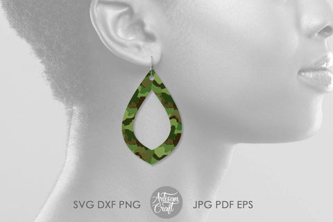 Teardrop earrings SVG, Open teardrop earrings SVG Artisan Craft SVG 