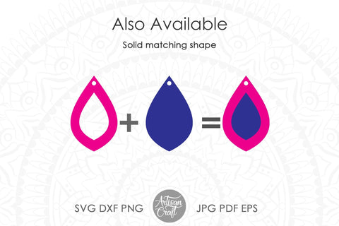 Teardrop earrings SVG, Open teardrop earrings SVG Artisan Craft SVG 