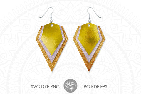 Teardrop earrings SVG template, stacked earrings SVG Artisan Craft SVG 