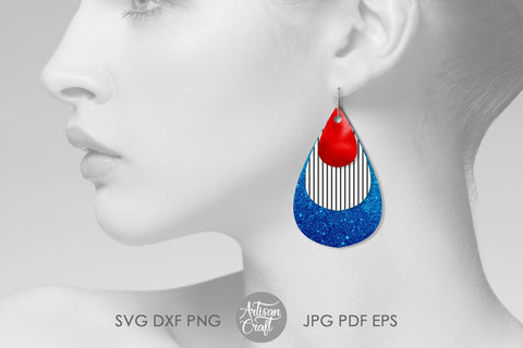 Teardrop earrings template, stacked earrings SVG Artisan Craft SVG 