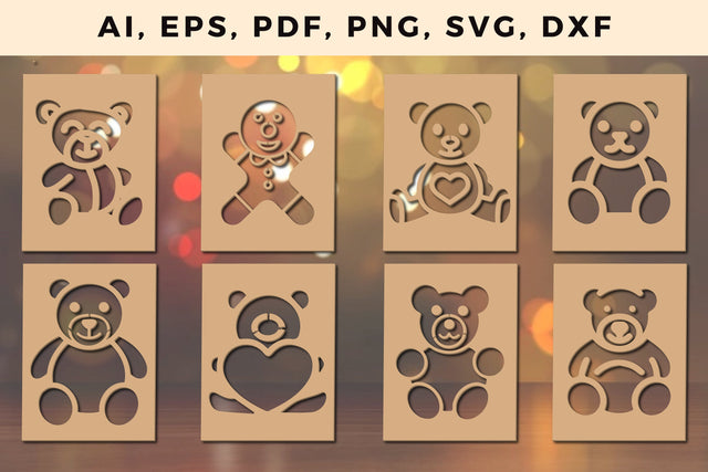 Teddy Bear Christmas card cut bundle SVG MD JOYNAL ABDIN 