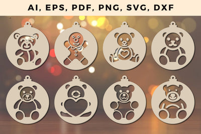 Teddy Bear CHRISTMAS Decorations Bundle SVG MD JOYNAL ABDIN 