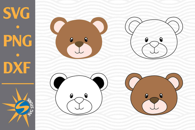 Teddy Bear Head SVG, PNG, DXF Digital Files Include SVG SVGStoreShop 
