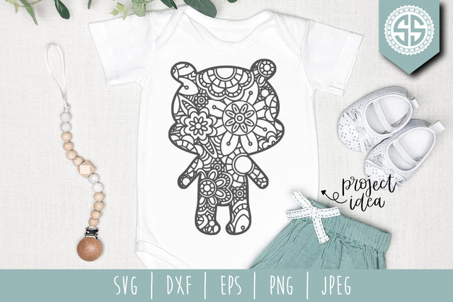 Teddy Bear Mandala Zentangle SVG SavoringSurprises 