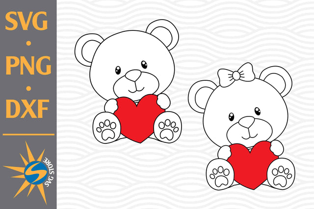 Teddy Bear Outline SVG, PNG, DXF Digital Files Include SVG SVGStoreShop 