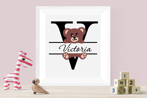 Teddy Bear Split Letters A - Z - 26 Split Monogram SVG Files SVG Stacy's Digital Designs 