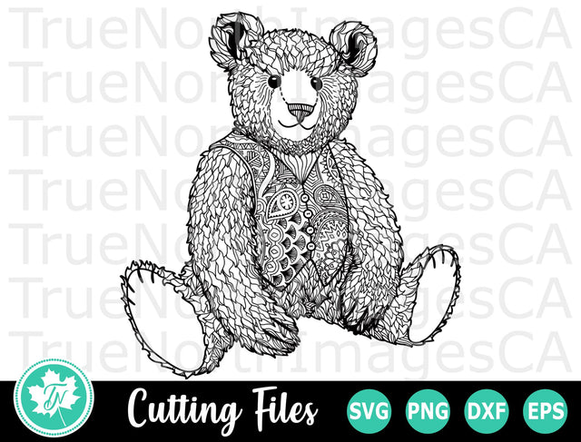 Teddy Bear SVG | Zentangle SVG | Mandala SVG SVG TrueNorthImagesCA 