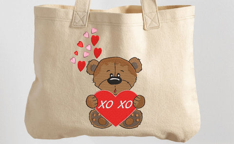 Teddy Bear with heart, xoxo, Valentine Machine Embroidery Design Embroidery/Applique DESIGNS Canada Embroidery 