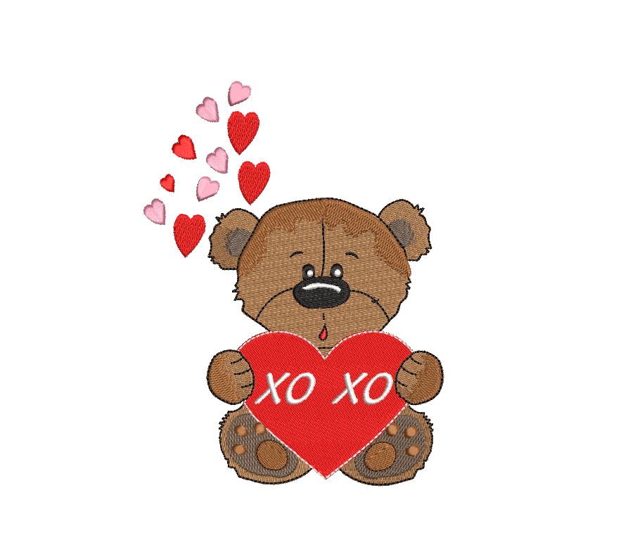 Valentine Teddy Bear Holding Heart Clipart Free SVG File - SVG Heart