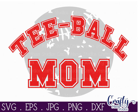 Tee Ball Mom Svg - Distressed Baseball SVG Crafty Mama Studios 