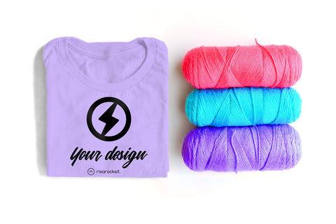 Tee Shirt with Row of Yarn PSD Photoshop Mockup Mock Up Photo Risa Rocks It 