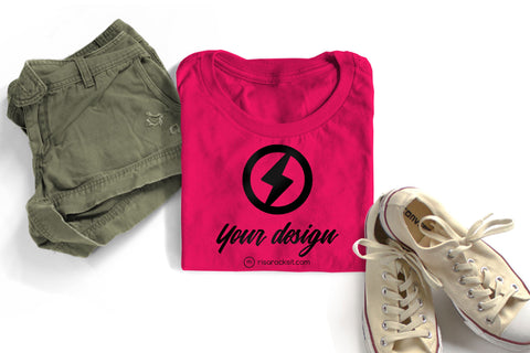 Tee with Shorts and Sneakers Layered PSD Product Mockup Mock Up Photo Risa Rocks It 