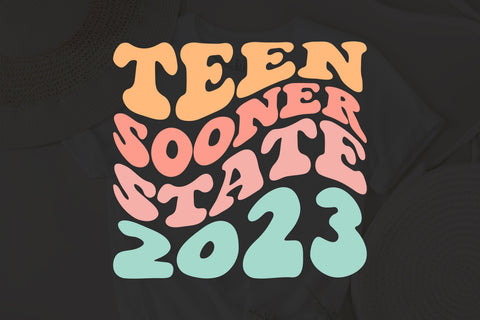 Teen Sooner State 2023 svg, wavy style svg, EPS PNG Cricut Instant Download SVG Fauz 