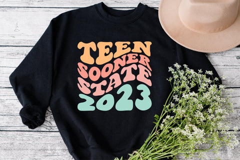Teen Sooner State 2023 svg, wavy style svg, EPS PNG Cricut Instant Download SVG Fauz 