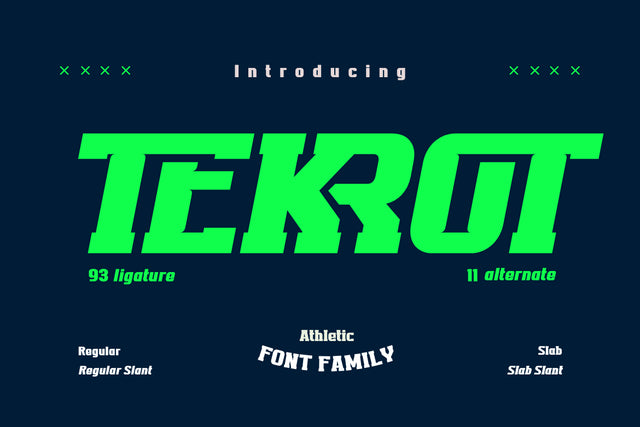 TEKROT | Athletic Font Font twinletter 