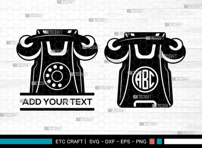 Telephone Monogram SVG, Telephone SVG, Split Monogram Svg, Vintage Phone Svg, Old Phone Svg, Rotary Dial Phone Svg, Telephone SVG ETC Craft 