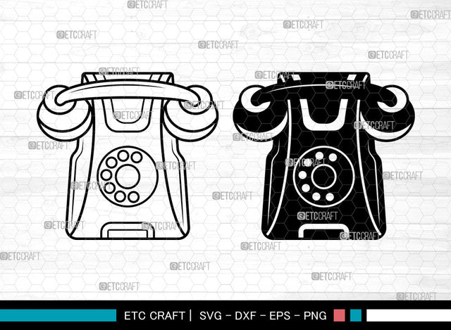 Telephone SVG, Telephone SVG, Dial Phone Svg, Vintage Phone Svg, Old Phone Svg, Rotary Dial Phone Svg, Telephone SVG ETC Craft 