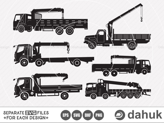 Telescoping boom truck svg, Boom truck svg, Dump Truck svg, Silhouette, Clipart, cricut design space, Vinyl cut files SVG dahukdesign 