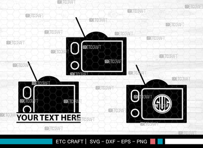 Television Icons Monogram, Television Svg, Movie Svg, Televisions, Television Screen, Television Monogram, Icon Monogram, Svg Cut File, Dxf, Eps, Png, SVG ETC Craft 