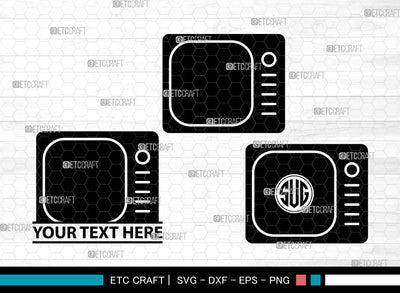 Television Icons Monogram, Television Svg, Movie Svg, Televisions, Television Screen, Television Monogram, Icon Monogram, Svg Cut File, Dxf, Eps, Png, SVG ETC Craft 