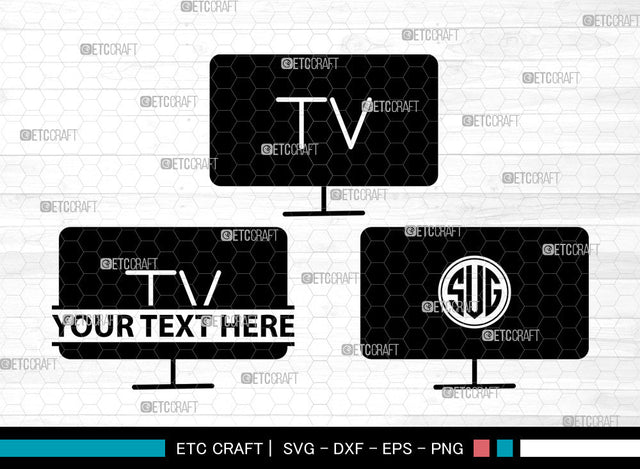 Television Icons Monogram, Television Svg, Movie Svg, Televisions, Television Screen, Television Monogram, Icon Monogram, Svg Cut File, Dxf, Eps, Png, SVG ETC Craft 