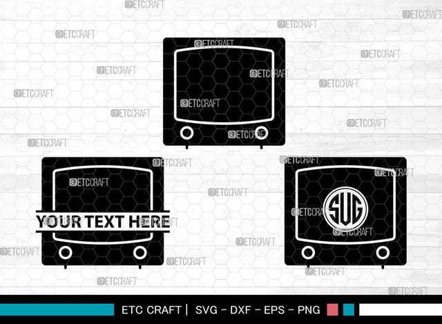 Television Icons Monogram, Television Svg, Movie Svg, Televisions, Television Screen, Television Monogram, Icon Monogram, Svg Cut File, Dxf, Eps, Png, SVG ETC Craft 