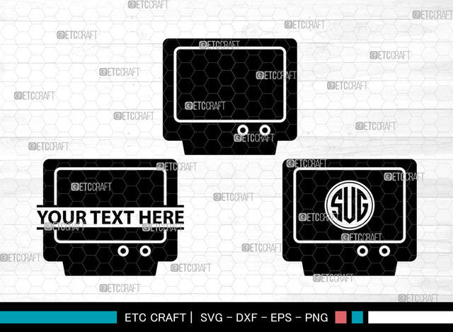 Television Icons Monogram, Television Svg, Movie Svg, Televisions, Television Screen, Television Monogram, Icon Monogram, Svg Cut File, Dxf, Eps, Png, SVG ETC Craft 