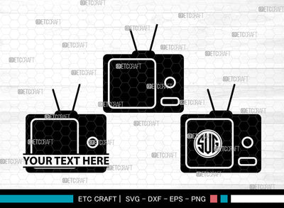 Television Icons Monogram, Television Svg, Movie Svg, Televisions, Television Screen, Television Monogram, Icon Monogram, Svg Cut File, Dxf, Eps, Png, SVG ETC Craft 
