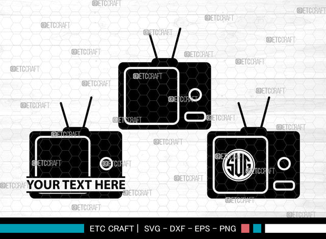 Television Icons Monogram, Television Svg, Movie Svg, Televisions, Television Screen, Television Monogram, Icon Monogram, Svg Cut File, Dxf, Eps, Png, SVG ETC Craft 