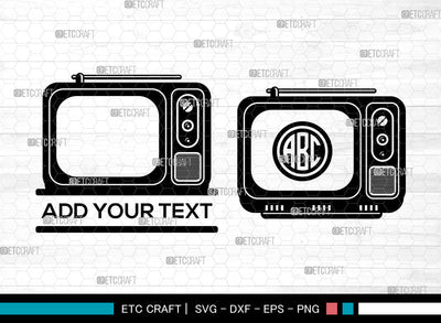 Television Monogram SVG, Retro TV Svg, Old Television Svg, TV Svg, Circle Monogram Svg, Television Svg SVG ETC Craft 