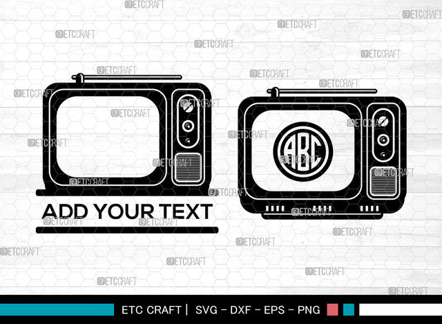 Television Monogram SVG, Retro TV Svg, Old Television Svg, TV Svg, Circle Monogram Svg, Television Svg SVG ETC Craft 