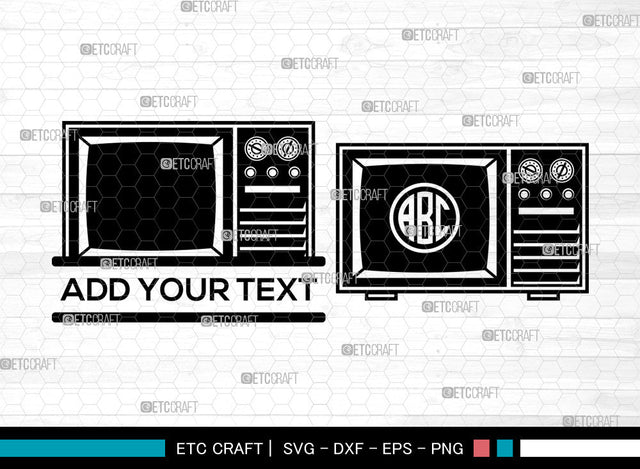 Television Monogram SVG, Retro TV Svg, Old Television Svg, TV Svg, Circle Monogram Svg, Television Svg SVG ETC Craft 