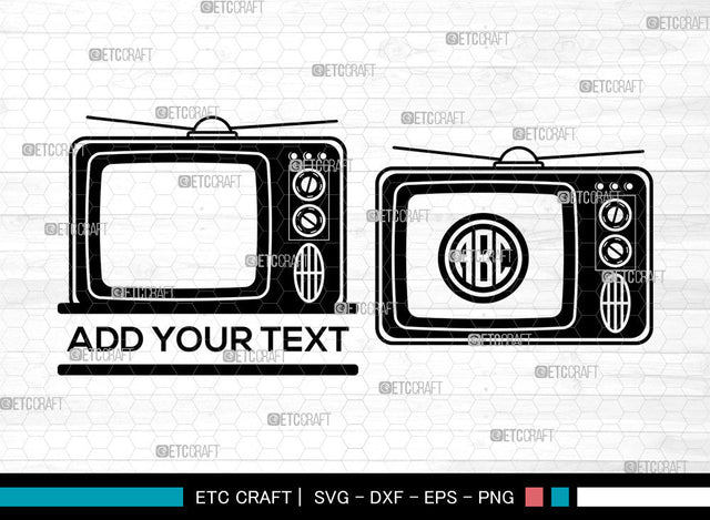 Television Monogram SVG, Retro TV Svg, Old Television Svg, TV Svg, Circle Monogram Svg, Television Svg SVG ETC Craft 