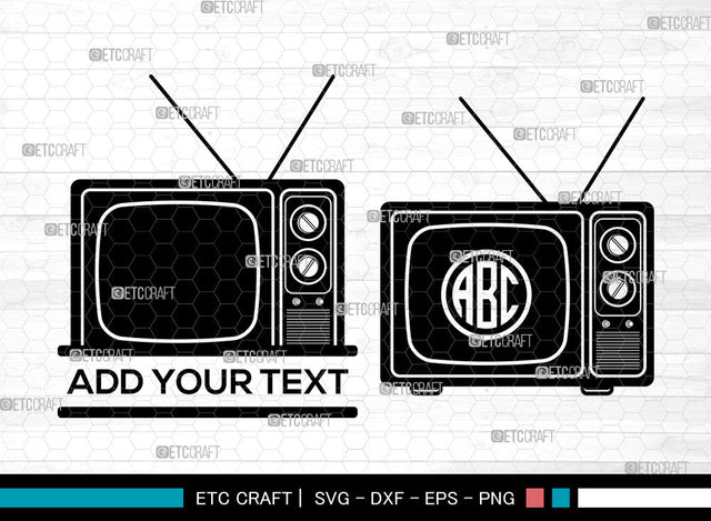 Television Monogram SVG, Retro TV Svg, Old Television Svg, TV Svg, Circle Monogram Svg, Television Svg SVG ETC Craft 