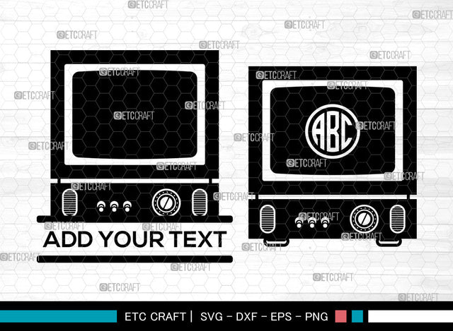 Television Monogram SVG, Retro TV Svg, Old Television Svg, TV Svg, Circle Monogram Svg, Television Svg SVG ETC Craft 