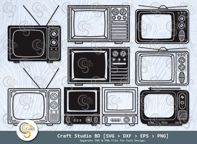 Television Silhouette, Retro TV Svg, Old Television Svg, TV Svg, Electronic TV Svg, Television Svg Bundle SVG ETC Craft 